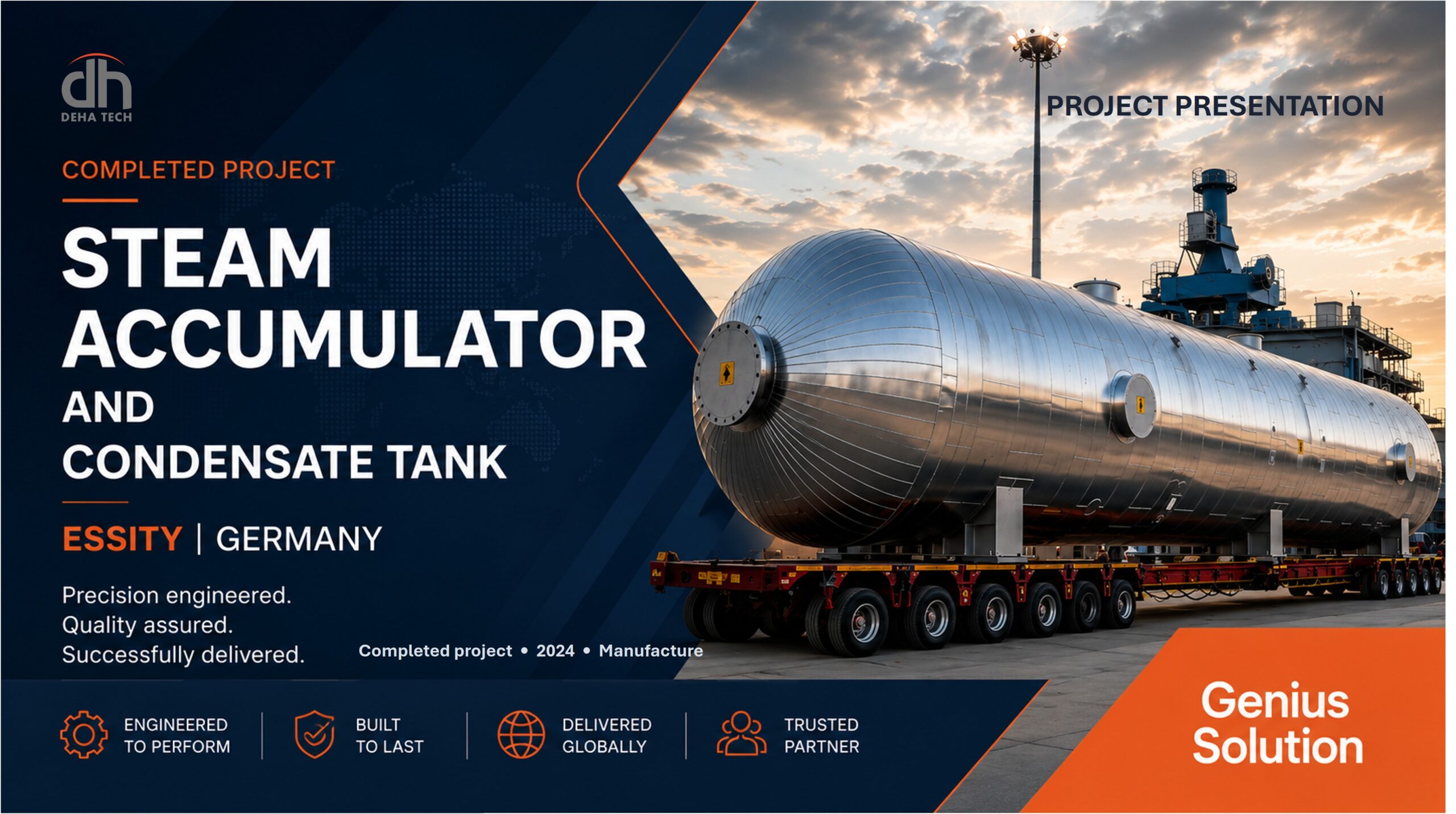 Steam Accumulator and Condensate Tank Project for Essity Germany